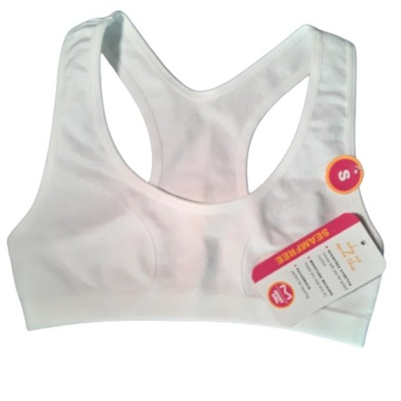 Maidenform Girls White SEAMFREE Racerback Sports Bra Size Small - Picture 1 of 4